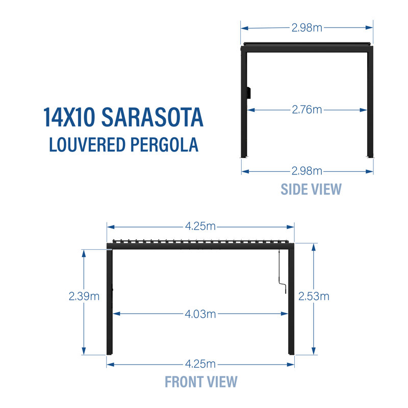 Backyard Discovery Sarasota Steel Louvered Outdoor Pergola | Weatherproof Adjustable Roof Opening