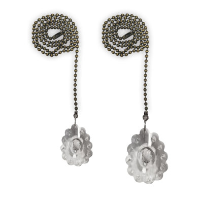 Flower Design Crystal Faceted Ceiling Fan Pull Chains