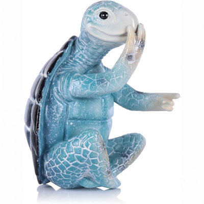 Sculpture intérieure en résine recouverte de nez de tortue assise