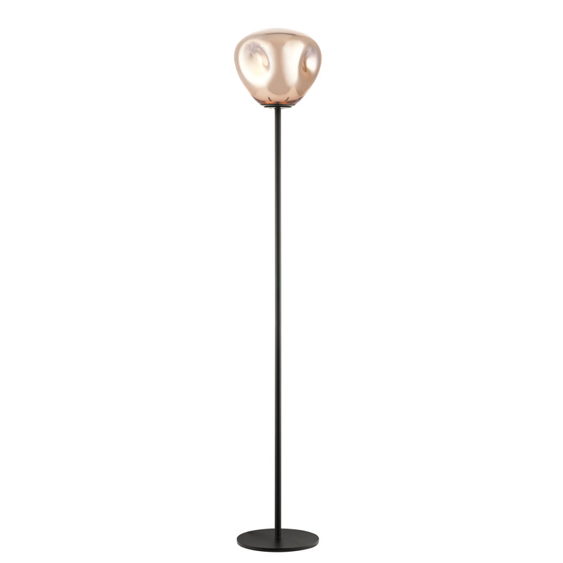 Bojka 160cm Black Traditional Floor Lamp, Copper