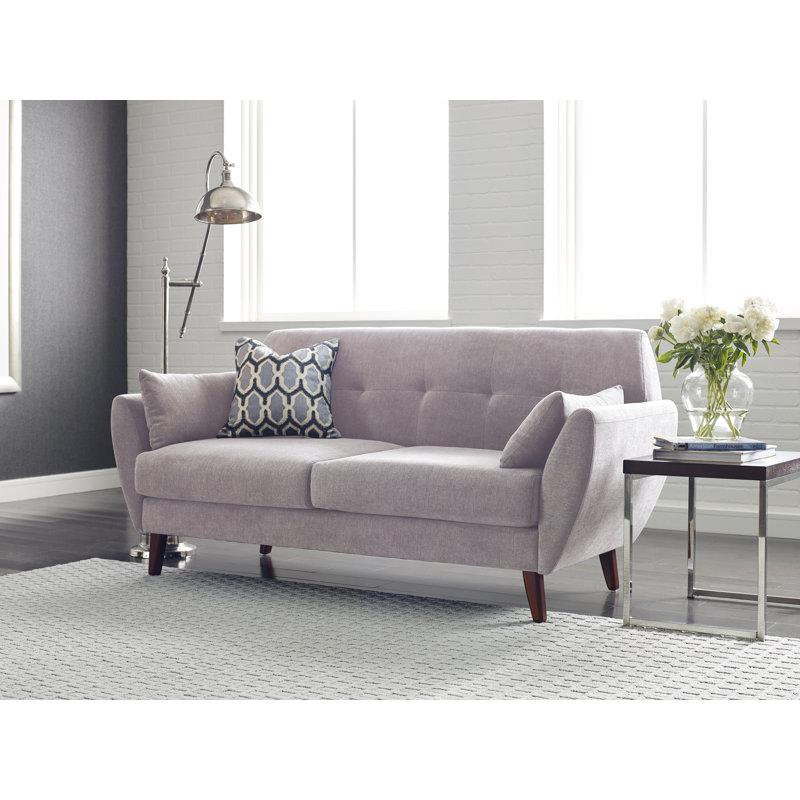 Serta Artesia Midcentury Modern Sofa with Tapered Legs, 30" H x 61" W x 30.5" D, 2, Ivory