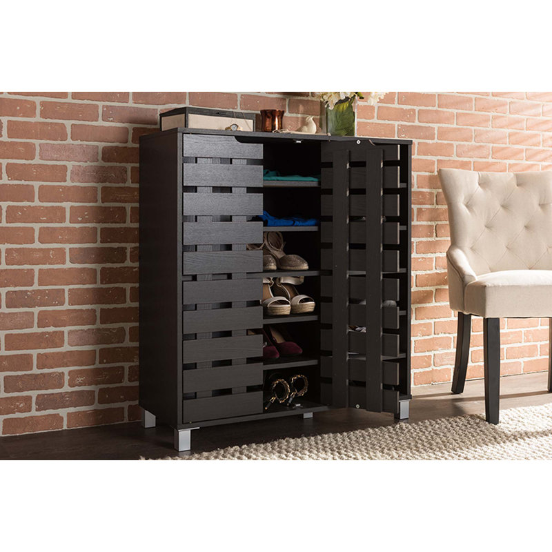 Arielle 24 Pair Shoe Storage Cabinet, Espresso