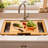 Expandable Wooden Cutting Board With Juice Groove