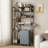 8-Tier Over The Toilet Storage With Side Rack, Over Toilet Storage Rack With Adjustable Shelf & Drain Basket, Freestanding Bathroom Organizer For Balcony, Laundry (Vintage Brown)