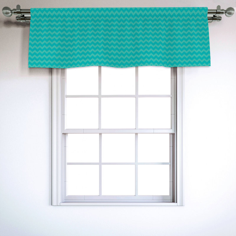 Sateen Chevron Ruffled Window Valance