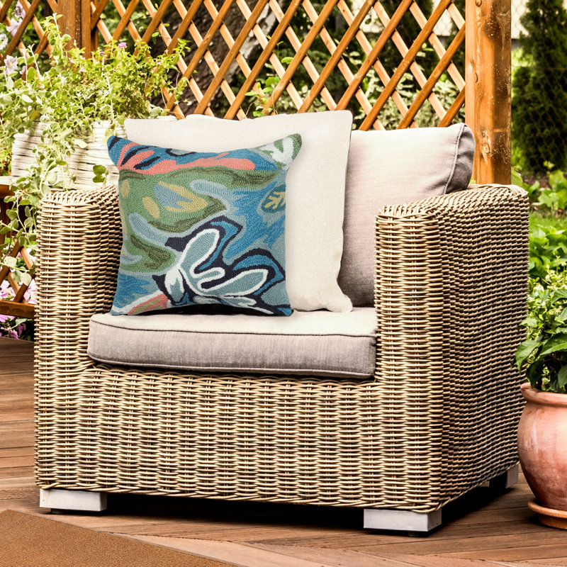 18" Multicolor Polyacrylic Indoor/Outdoor Square Pillow