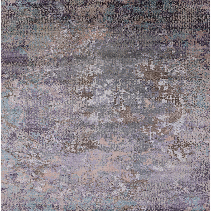 Tapis gris / brun Brinckerhoff, Carré 7 pi