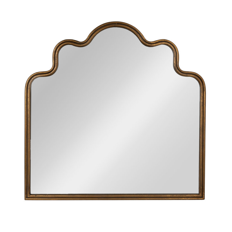 Ava Wavy Scalloped Arched Metal Framed Wall Mirror