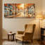 Ensemble de 3 impressions d'art sur toile, paysage d'automne avec feuilles colorées-547990585