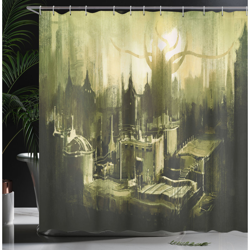Shower Curtain with Hooks Included, 70"H x 69"W