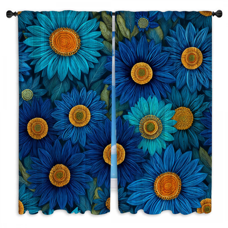 Rideaux de fenêtre à motif floral obscurcissant et obscurcissant - 2 panneaux, 20in x 50in - 2 panels