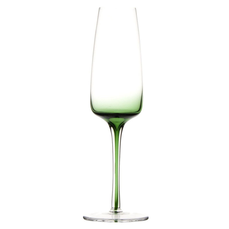 Flûte en verre émeraude Gem 7 oz, Vert/transparent