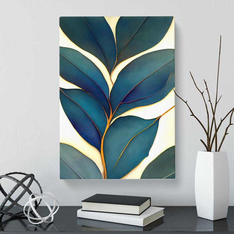 Marlinton Pretty Leaf - Wrapped Canvas Print, 50cm H x 35cm W x 3cm D, No frame