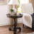 Round Wood Pedestal Side Table-1381795166