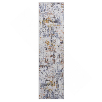 Collection Ivory/Blue /Abstract Non-Shedding Living Room Bedroom Dining Home Office Stylish And Stain Resistant Area Rug