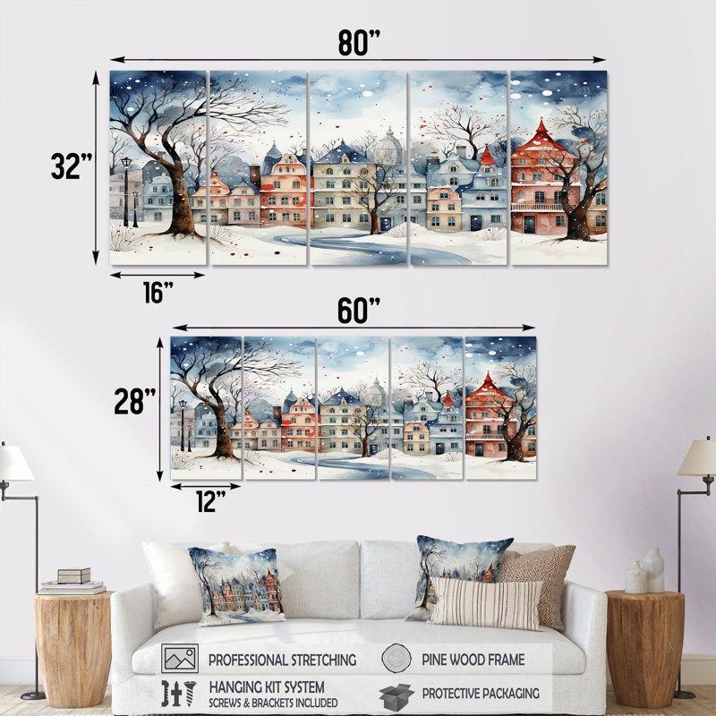 The Holiday Aisle® Christmas Village In Winter III - Winter Landscape 5 ...
