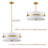 Gold Pendant Light Fabric Drum Shade