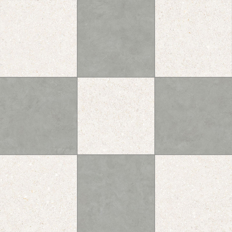 Lithos 12X12 Checkerboard Blanco And Sage, Blanco/Sage