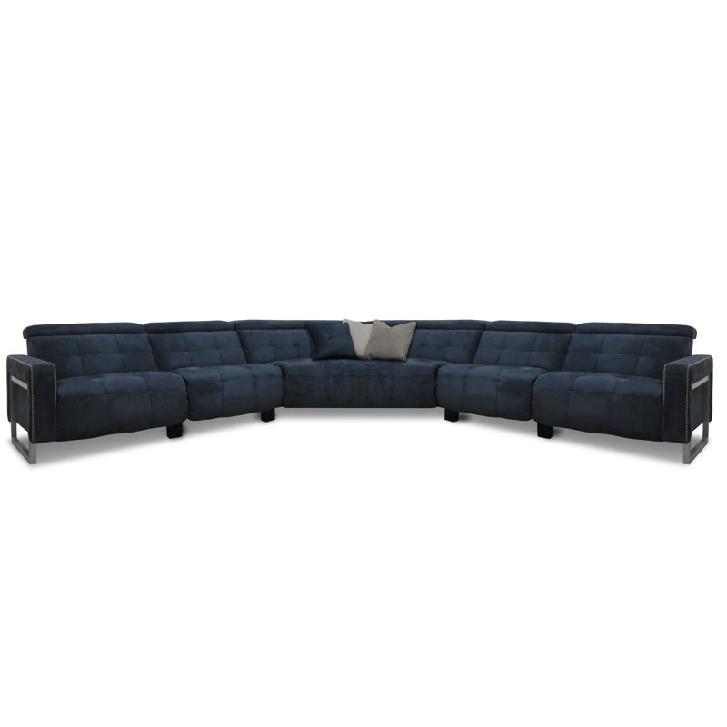Casino Royale Sectional, Taupe Gray Caressa Genuine Leather
