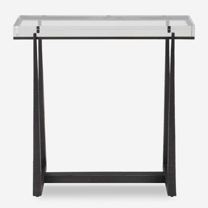 Everly Quinn Hinkson Bronze Accent Table