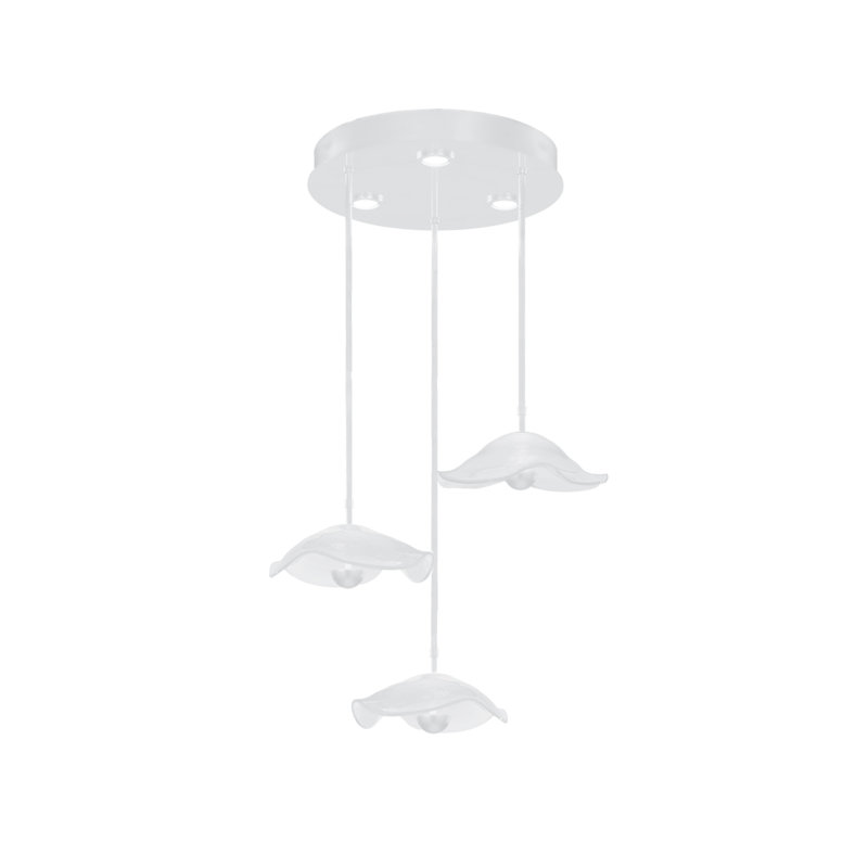 Embark 6 - Light LED Pendant, Clear, White Lacquer