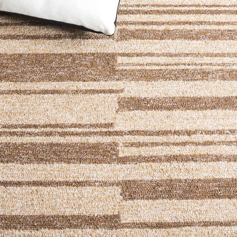 Tapis rayé en jute de coton Esen, Rectangle 5 pi x 8 pi