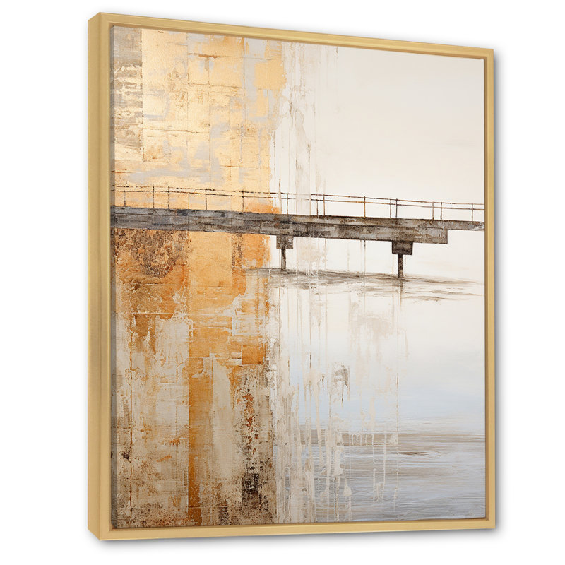 Minimalisme, jetée beige, horizon, Cadre naturel flottant, H 32 po x l 24 po x P 1 po