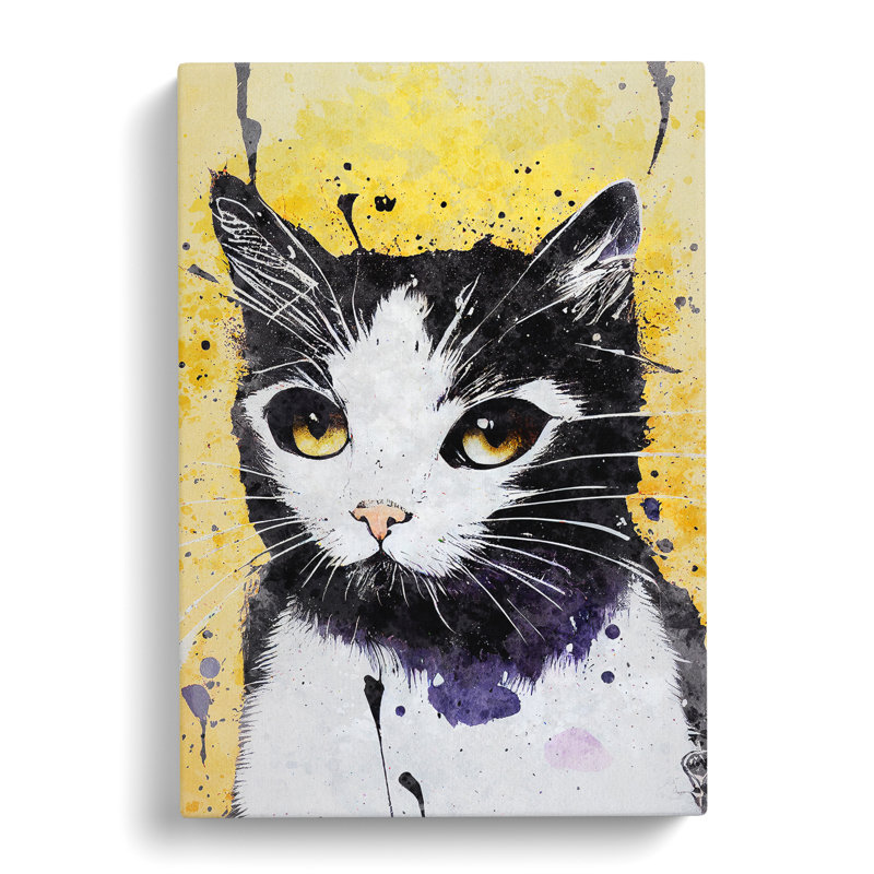 XC1022-1310X Cat Graffiti No.2 1 Piece Wrapped Canvas Wall Art, 50cm H x 35cm W x 3cm D