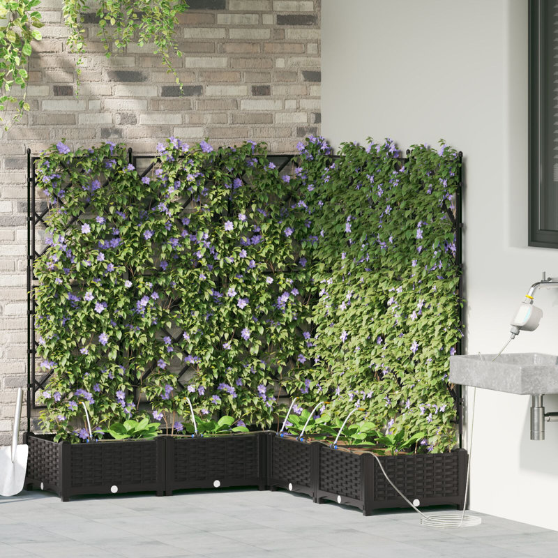 Garden Planters Poly Large Expandable Plant Stand, Grey, 125.5cm H x 120cm W x 120cm D