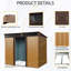Remise de rangement extérieure en métal 8 pi x 6 pi pour la pelouse (café). . Conception de ventilation. Gardez votre intérieur bien rangé avec une porte verrouillable spacieuse. Imperméable. Équipement de patio idéal