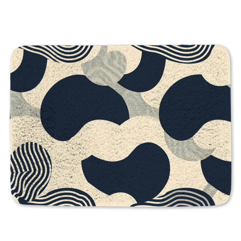 Tapis de bain abstrait botanique, L 17 po x L 24 po