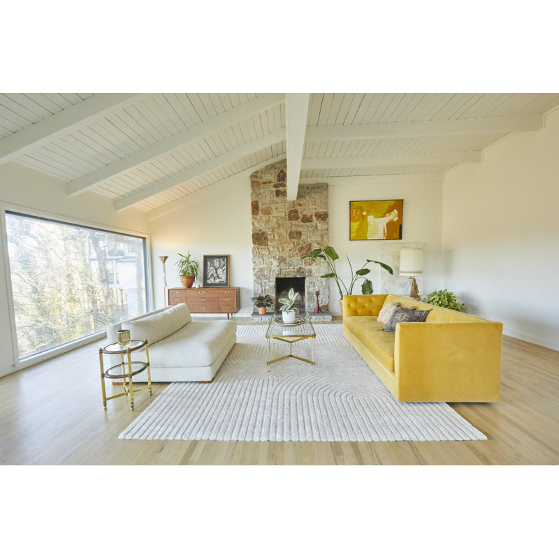 High-quality Geometric Cream Rug with Arches and 3D effect, Rectangle 160 x 230 cm