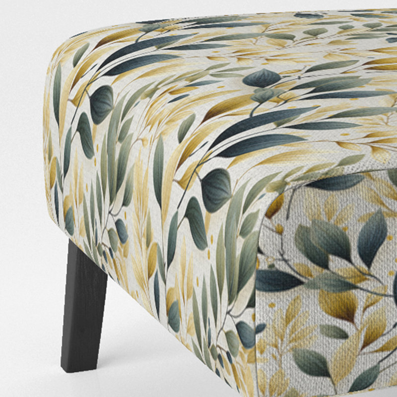 Fauteuil de chambre Tranquil Leaves - fauteuil rembourré scandinave, fauteuil d'appoint vert