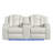 Okubo Power Motion Loveseat with Power Headrest, Console and LED in Pebble Oyster