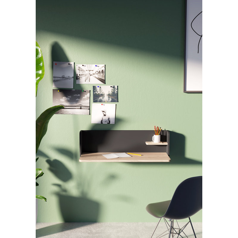 Capuano Floating Desk, Beige, Graphite
