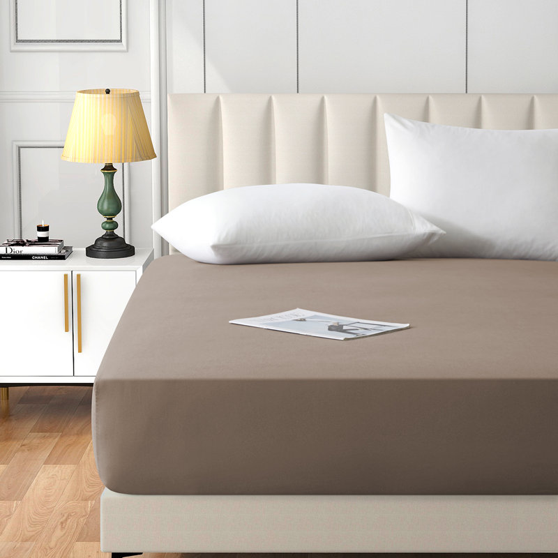 Angeliza Microfiber Standard Fitted Sheet, Beige, Super King (6')