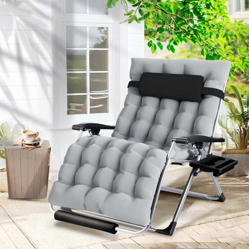 Chaise pliante avec coussins Shirlye, gris