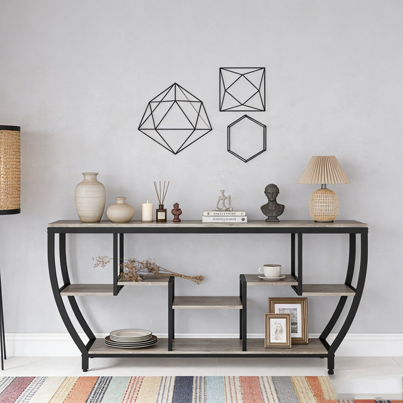 Console Herrle 70,9 po, Gris / Noir