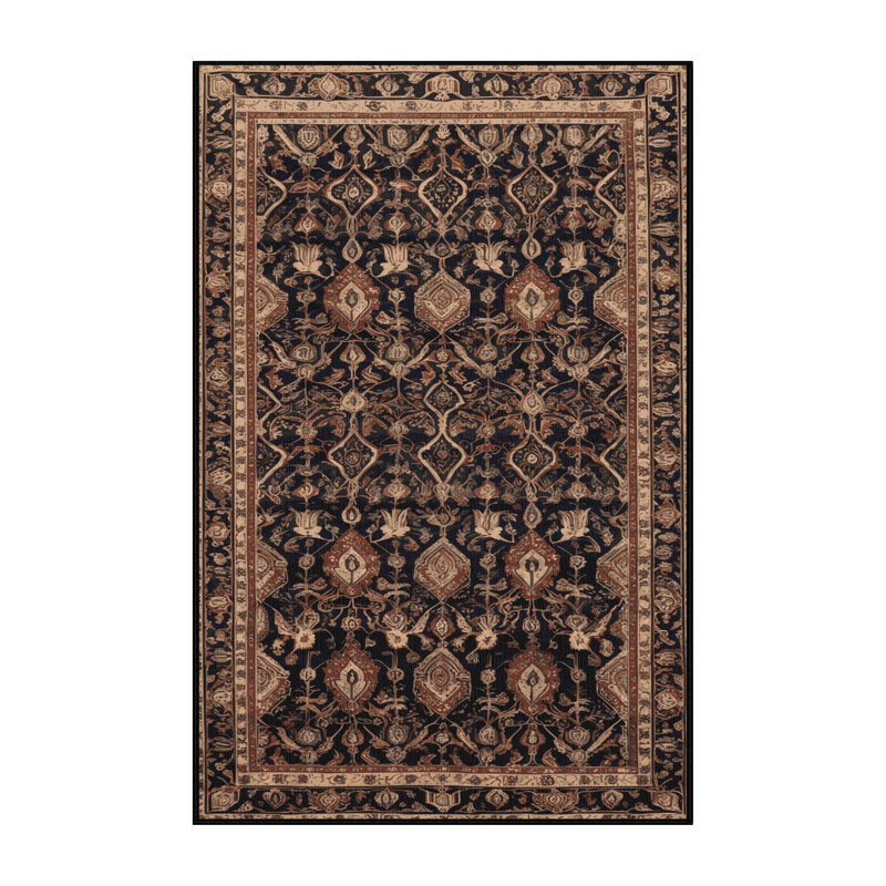 Tapis brun lavable à la machine, Rectangulaire 7 pi x 10 pi