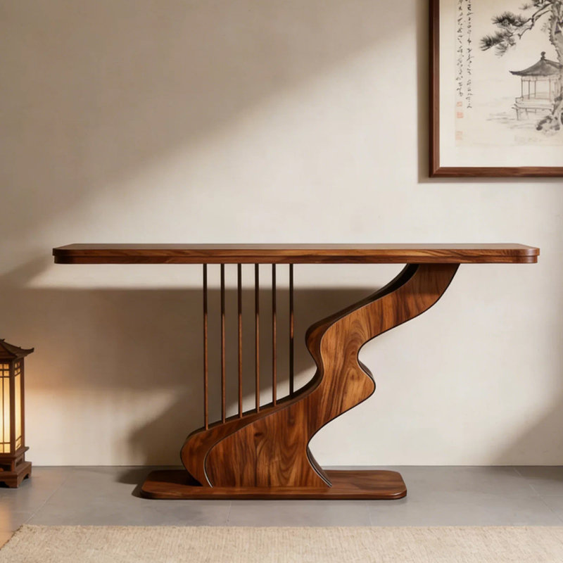 Console de style moderne en bois massif., H 35,4 po x l 47,2 po x P 15,7 po