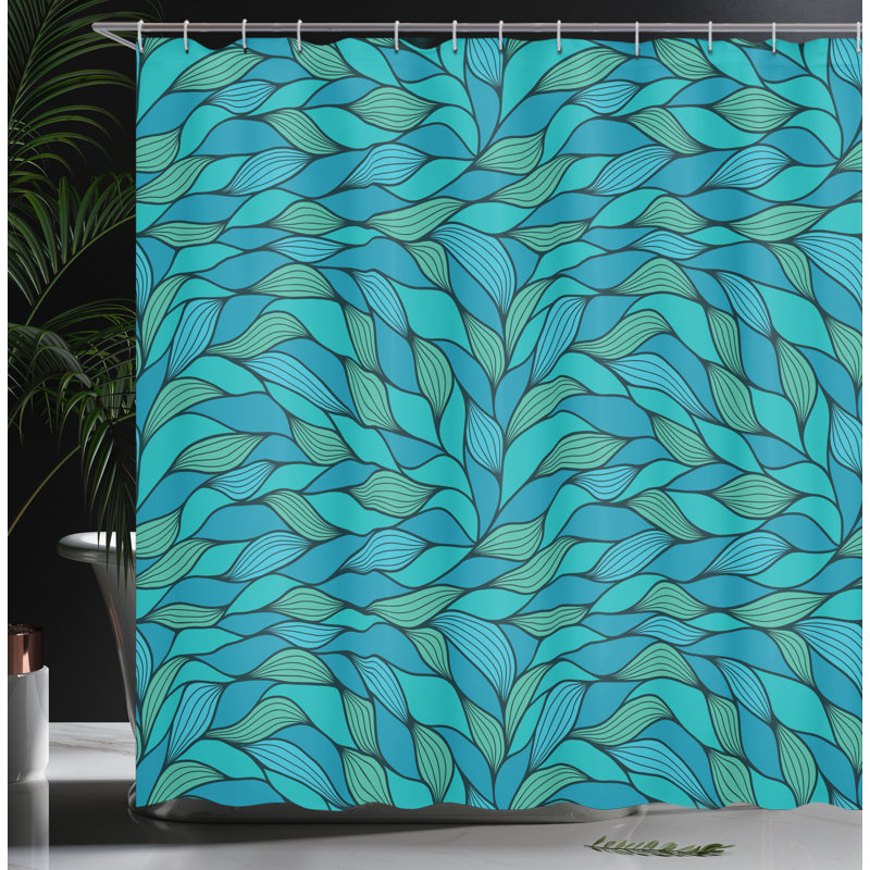 Shower Curtain with Hooks Included, 75"H x 69"W