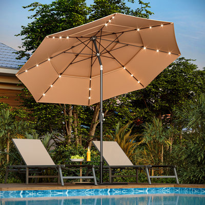 10ft 3 Tier 10-Year-Non-Fading Outdoor Patio Offset Umbrella