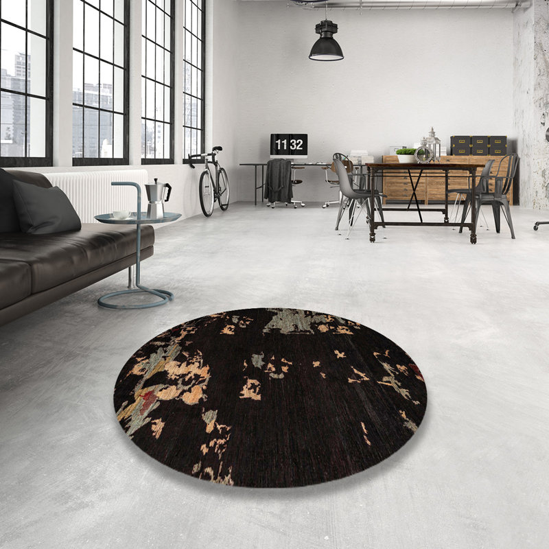 Tapis abstrait moderne 4281, Rond 8 pi