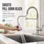  VIBRANTBATH Robinet de cuisine rétractable en nickel brossé, robinet d'évier de cuisine à poignée simple minimaliste 3 fonctions avec plaque de pont-2086345195