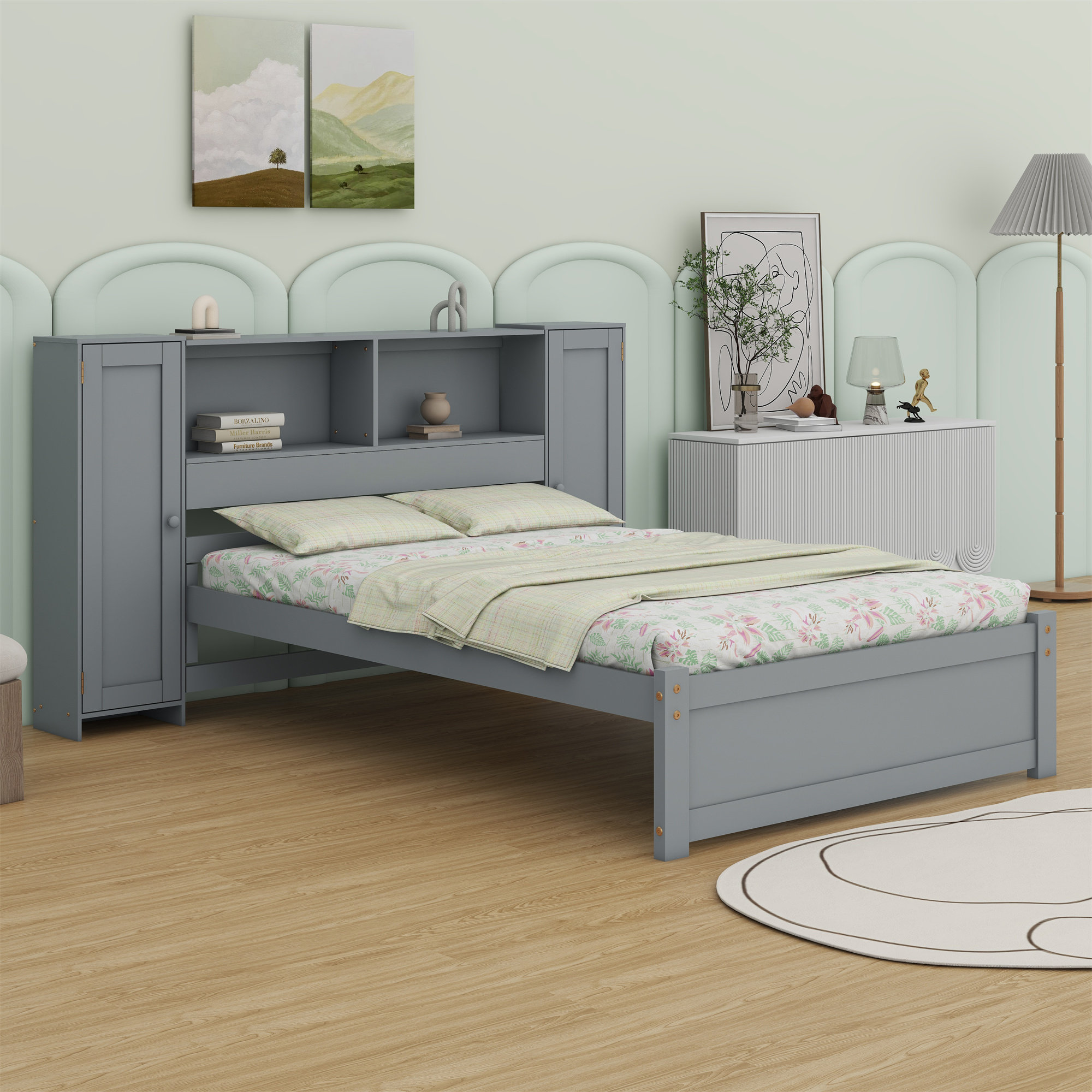 Lark Manor Storage Bed With Cabinet and Shelves - Wayfair Canada