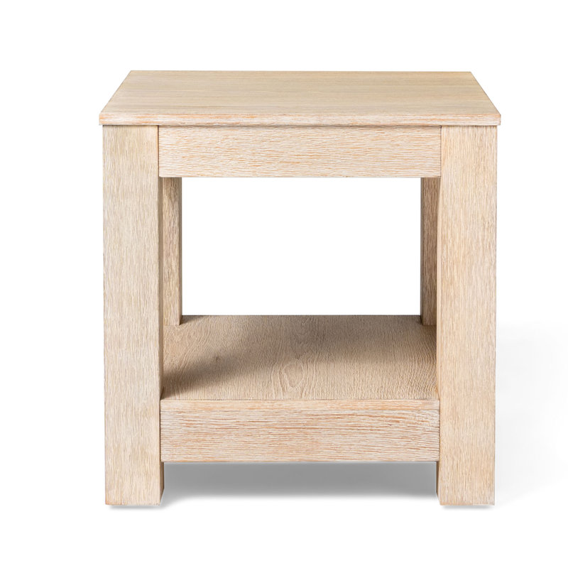Maven Lane Paulo Wooden Side Table, Weathered White