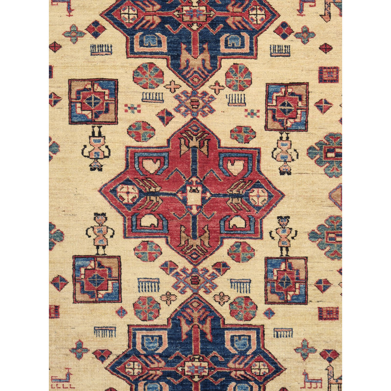 Hand-Knotted Ivory Lamb's Wool 6'1" x 8'9" Area Rug