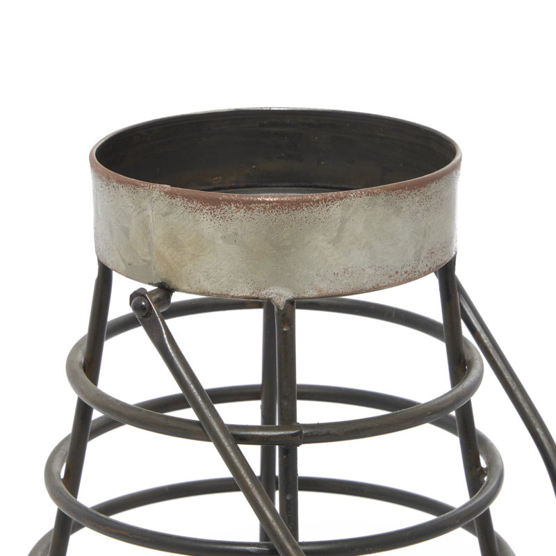 Lanterne de table en fer, H 14 po x l 8 po x P 8 po