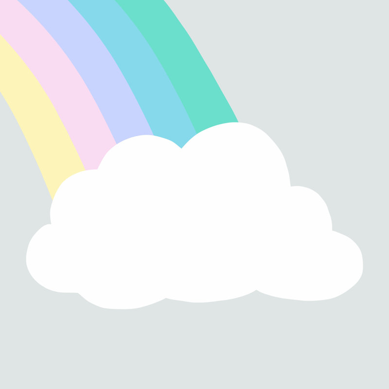 Nuage arc-en-ciel I, H 12 po x l 12 po