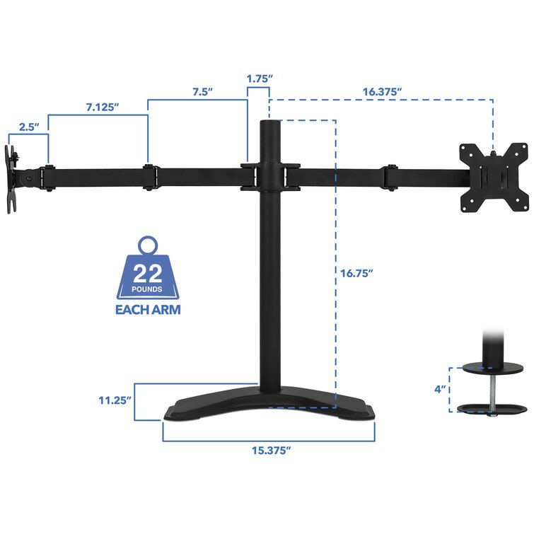 Fully Adjustable Triple Computer Monitor Mount – Mount-It!